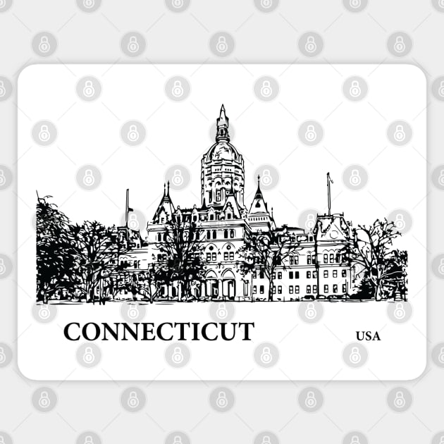 Connecticut State USA Sticker by Lakeric